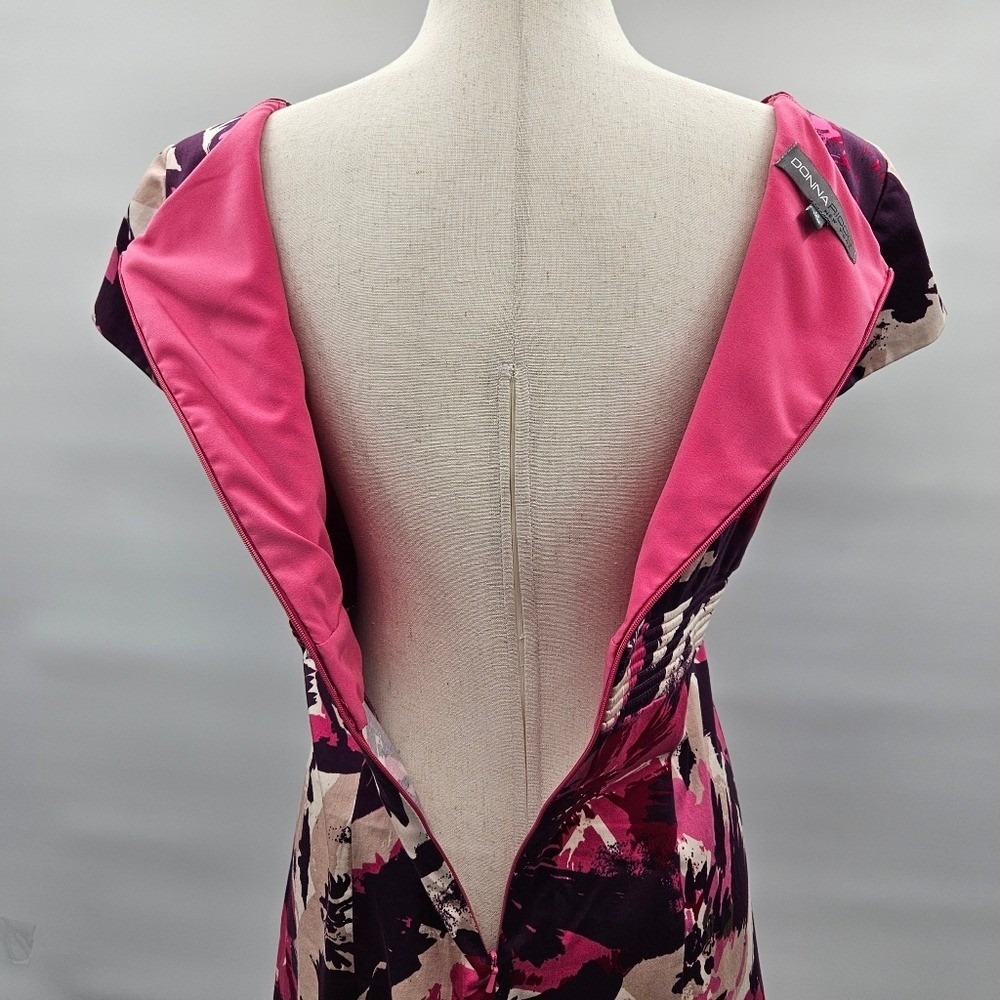 Donna Ricco New York Women Floral Print V Neck Short Sleeve‎ Midi Dress Size 12 - Picture 5 of 11